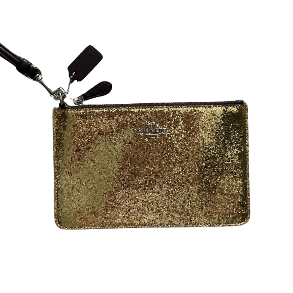 Coach Gold Glitter Wristlet